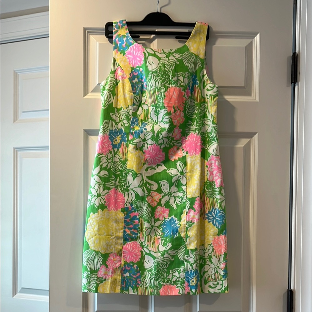 Floral Sleeveless Dress in Green and Multicolor